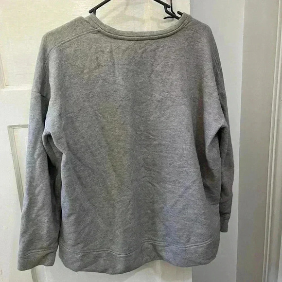 athleta grey pullover sweatshirt‎ with zipper accents - Picture 5 of 6
